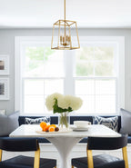 Suspension lanterne moderne Bellevue 16 à 4 lumières de style ferme