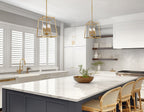 Suspension lanterne moderne Bellevue 16 à 4 lumières de style ferme