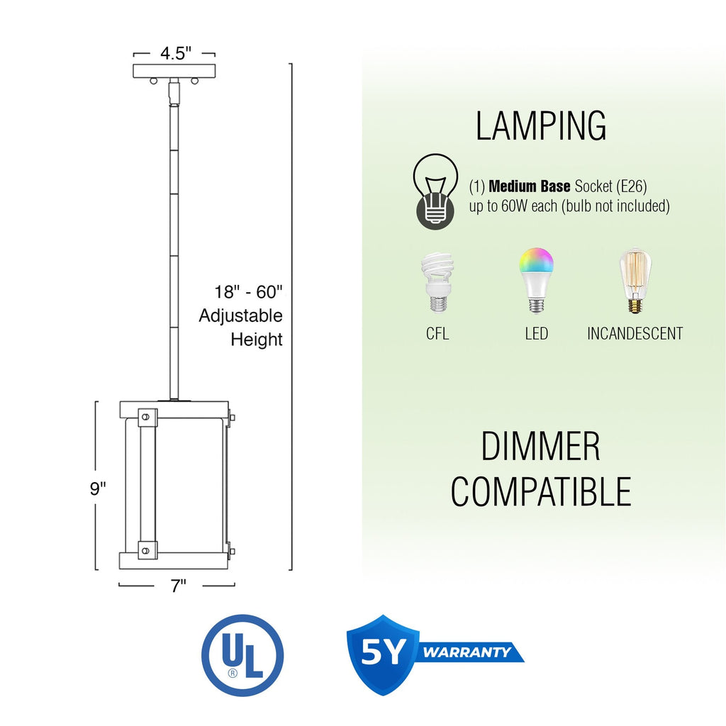 Suspension Hadley 9 style ferme moderne