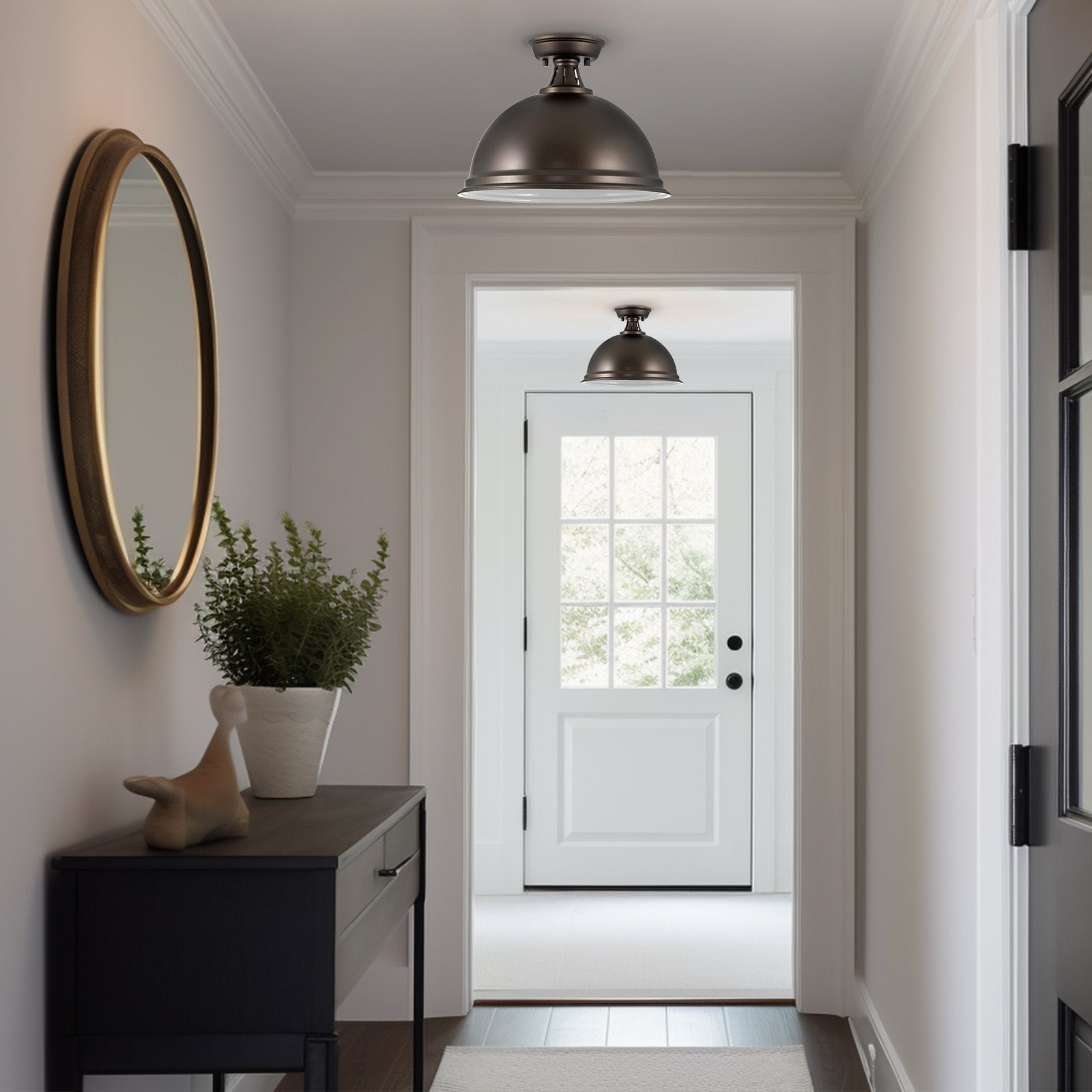 Plafonnier semi-encastré Belle 14, style industriel moderne