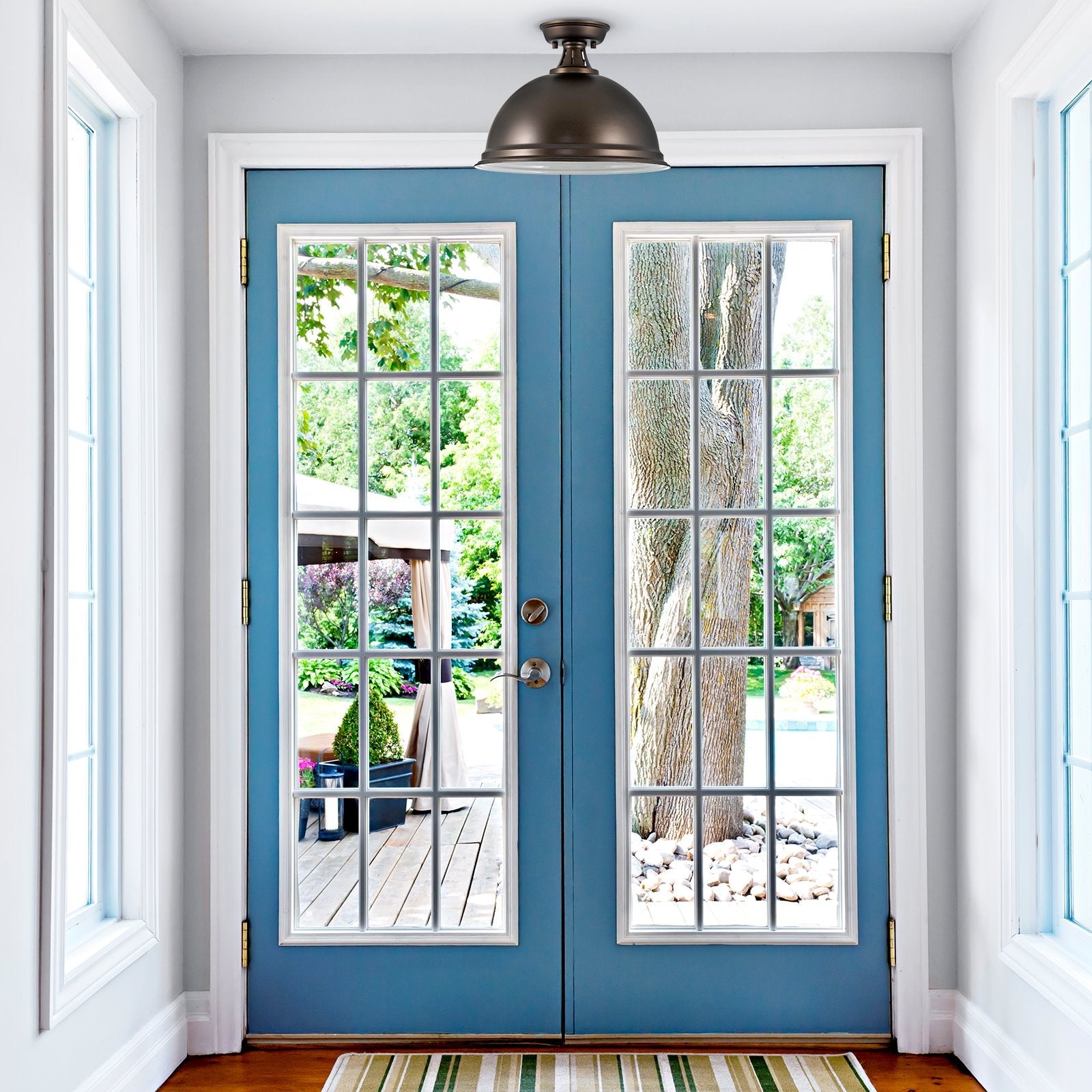 Plafonnier semi-encastré Belle 14, style industriel moderne