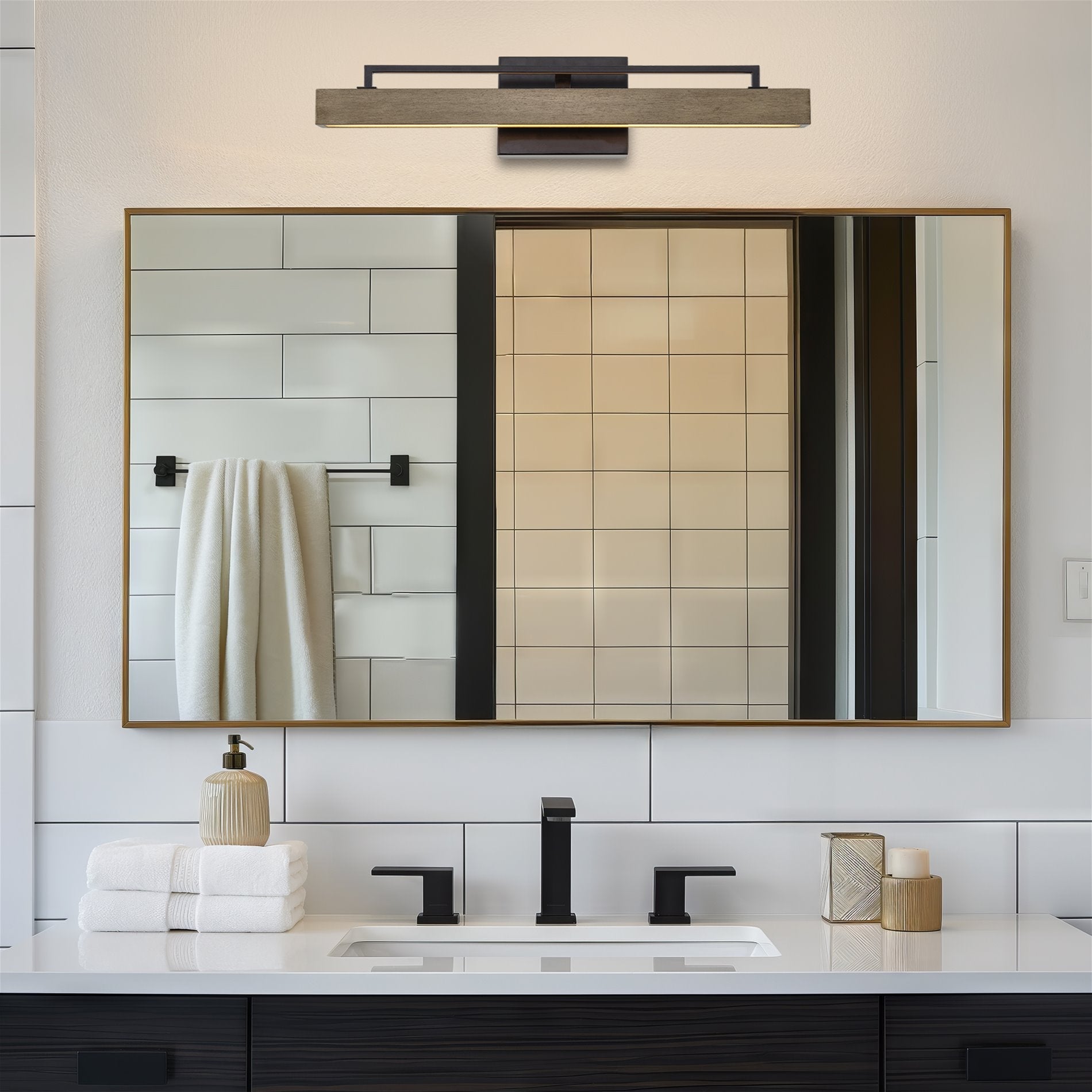 Éclairage LED intégré moderne Felix 25 (24 W) pour coiffeuse/salle de bain