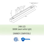 Éclairage LED intégré moderne Felix 25 (24 W) pour coiffeuse/salle de bain