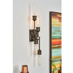 Applique murale linéaire Quattro 19 de style industriel moderne à 4 lumières