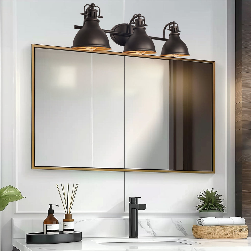 Applique murale traditionnelle à 3 lumières Beacon 27 pour salle de bain/meuble-lavabo