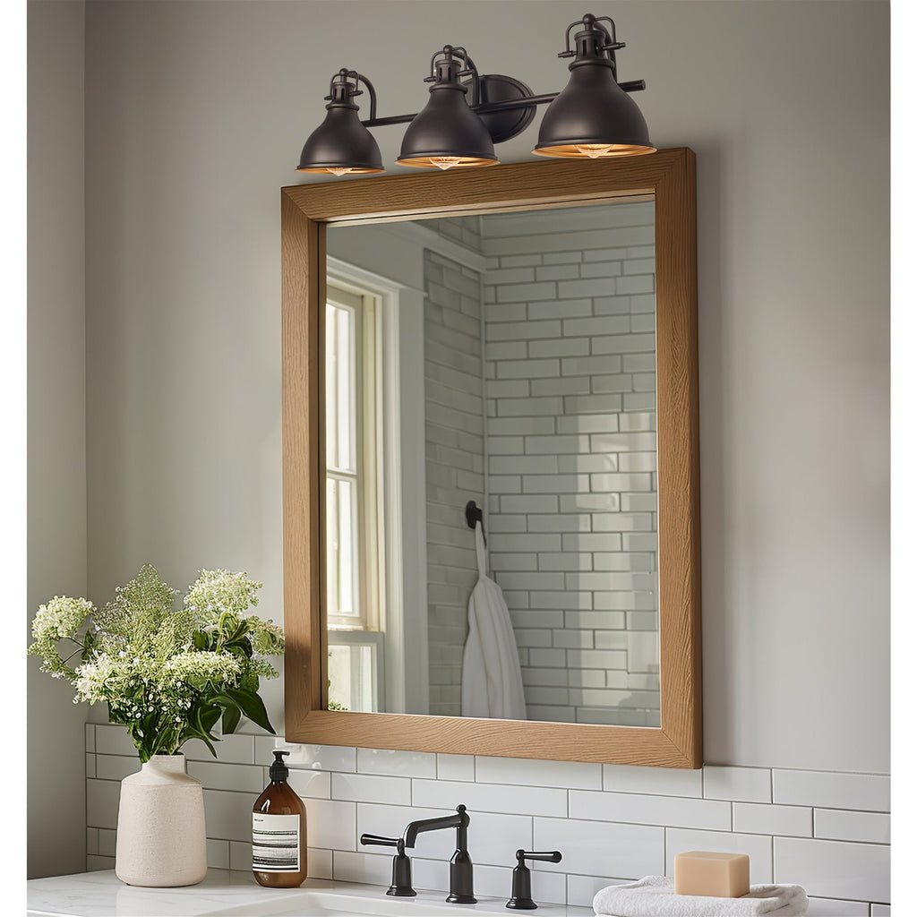 Applique murale traditionnelle à 3 lumières Beacon 27 pour salle de bain/meuble-lavabo
