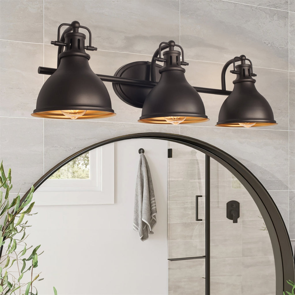 Applique murale traditionnelle à 3 lumières Beacon 27 pour salle de bain/meuble-lavabo