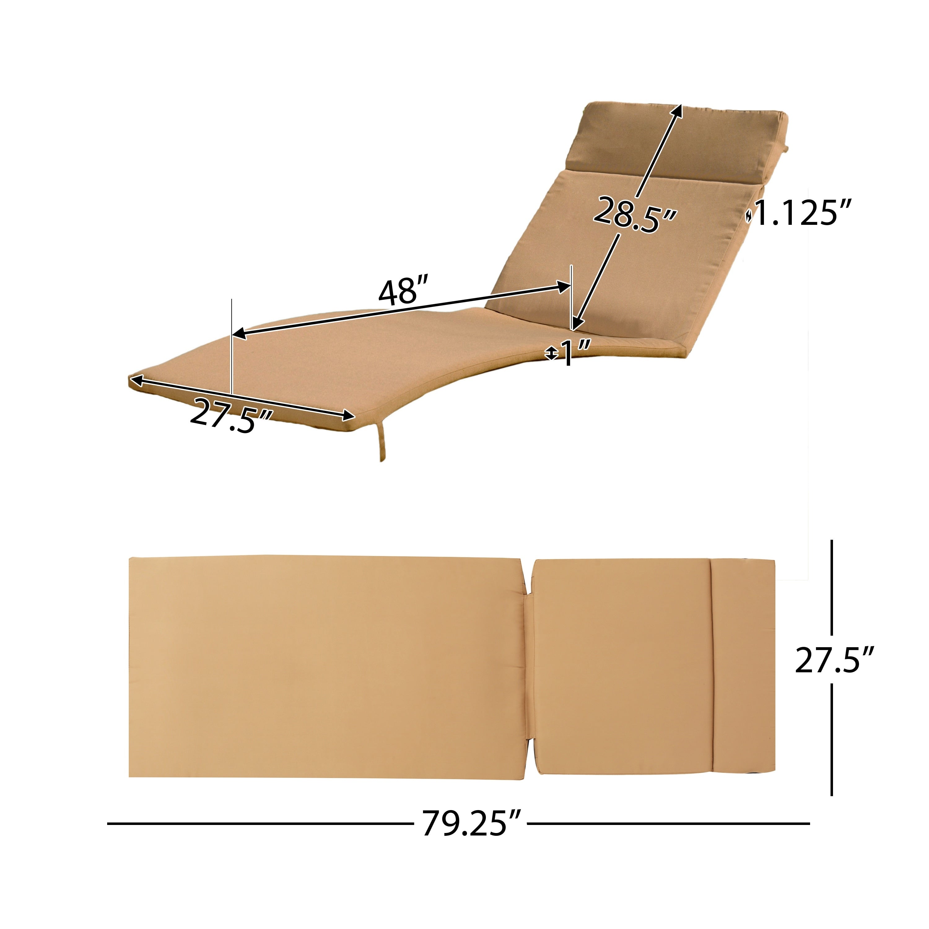Ensemble de coussins d'extérieur Salem pour chaise longue - Coussins seulement (lot de 2) par Christopher Knight Home - 79,25 cm (L) x 27,50 cm (l) x 1,50 cm (H)