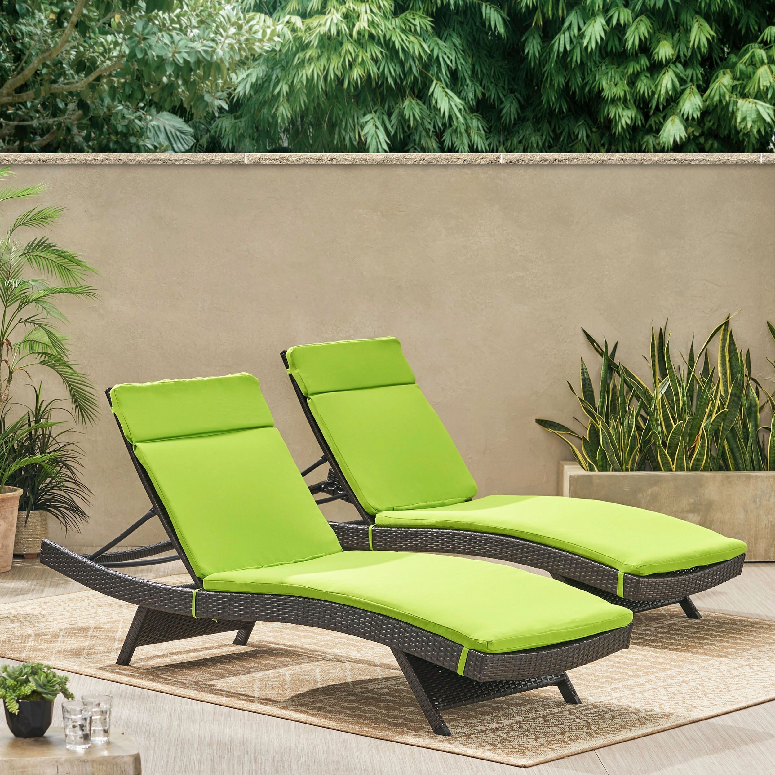 Ensemble de coussins d'extérieur Salem pour chaise longue - Coussins seulement (lot de 2) par Christopher Knight Home - 79,25 cm (L) x 27,50 cm (l) x 1,50 cm (H)