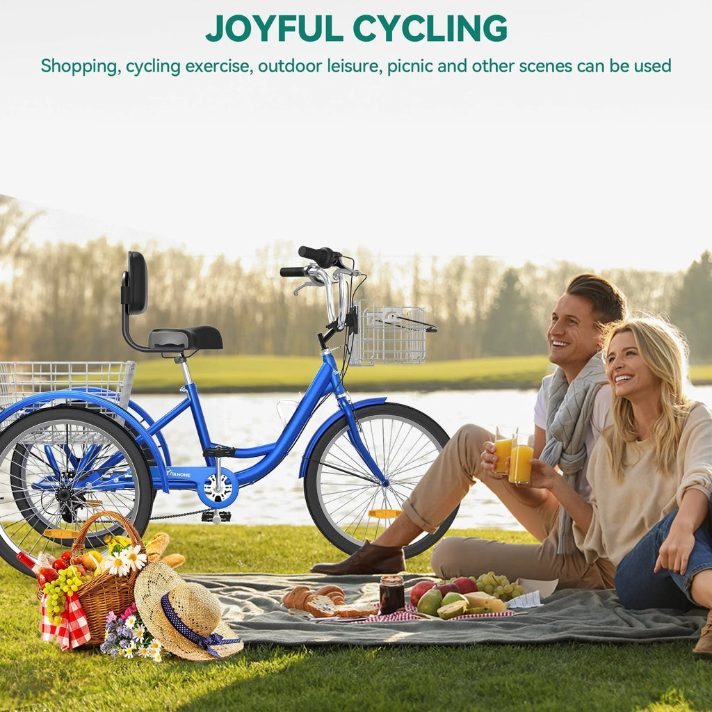 26 Tricycles pour adultes à 3 roues, 7 vitesses