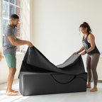Chaise longue convertible Avana Kami / Yoga et massage - Pouf 2 en 1 avec fauteuil de yoga dépliable dissimulé, Microvelours - Non disponible