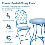 Ensemble bistrot pliant en métal Glitzhome pour extérieur, 3 pièces, table et chaises de patio
