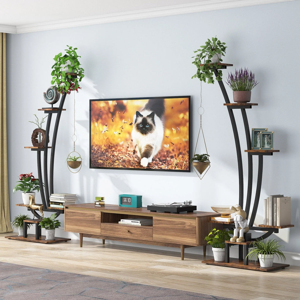 Support pour plantes d'intérieur, étagère à fleurs à 6 niveaux pour jardin - Lot de 2