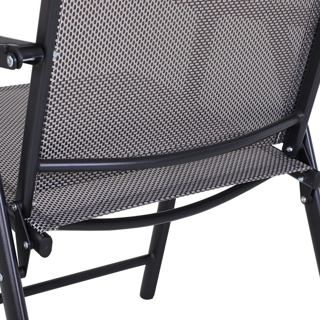 Lot de 4 chaises pliantes Outsunny au design simple et élégant, confortables pour la terrasse, le jardin et les voyages