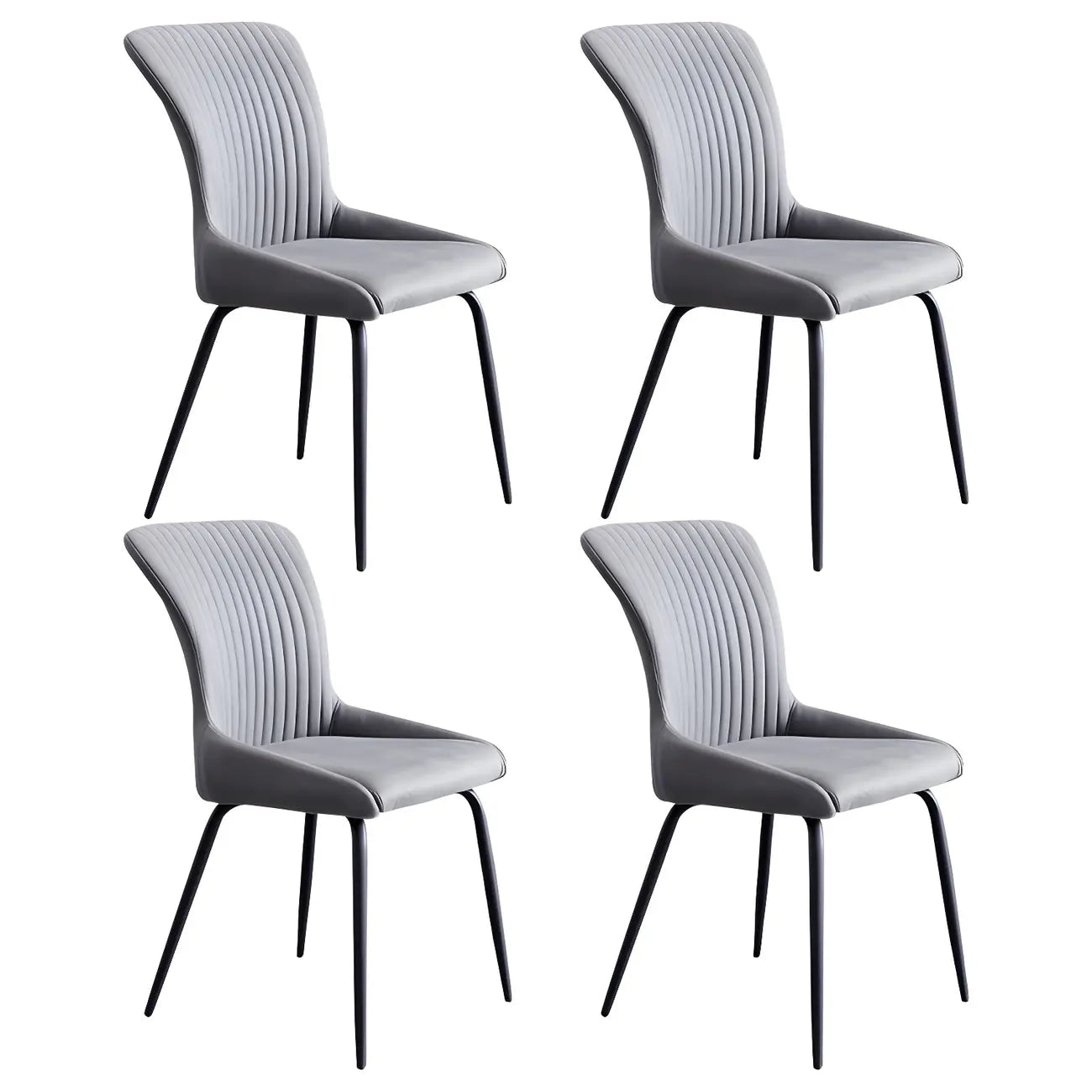 Chaises de cuisine/salle à manger industrielles gris foncé sans accoudoirs