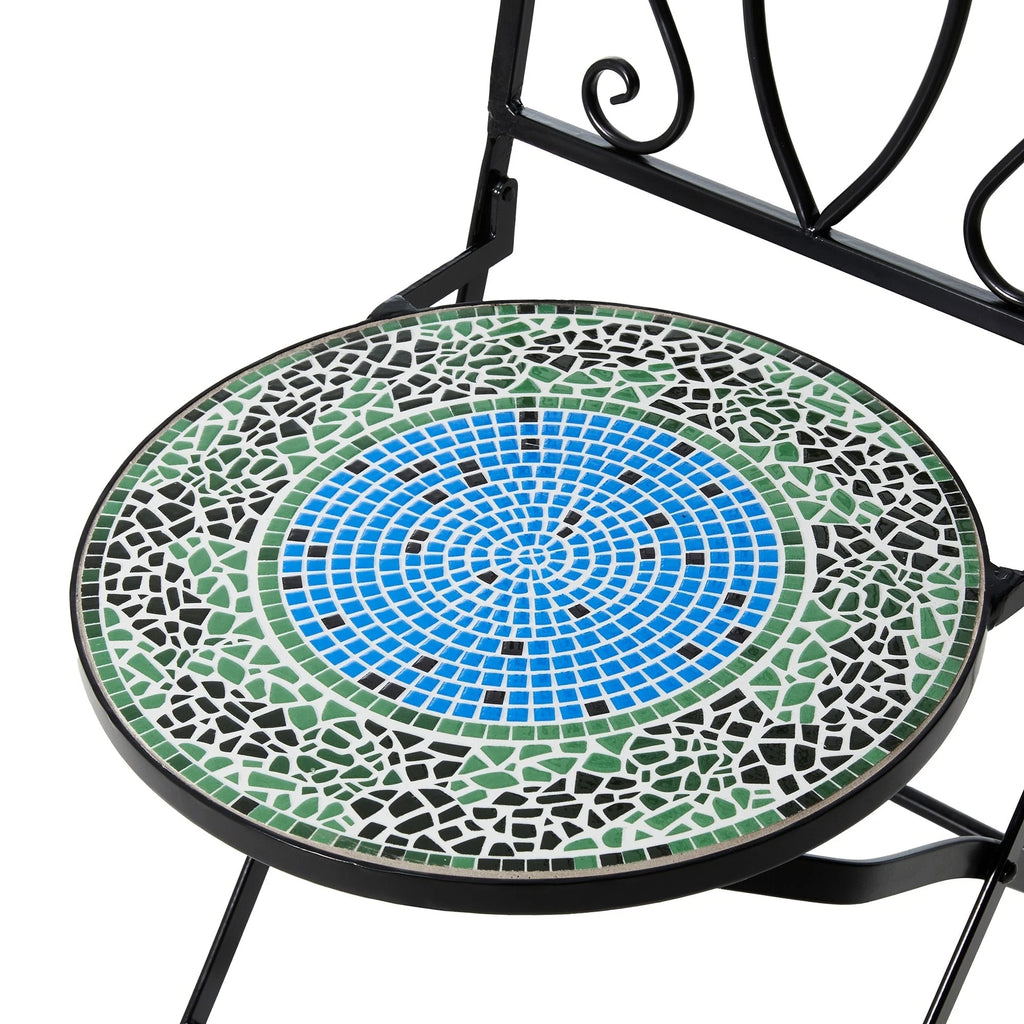 Ensemble bistrot pliant en métal Glitzhome pour extérieur, 3 pièces, table et chaises de patio