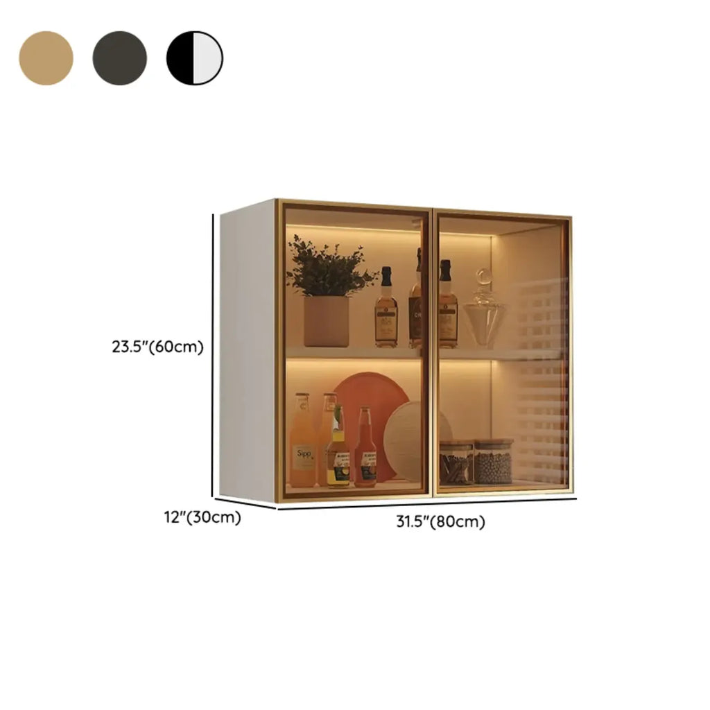 vaisselier mural gris en bois pour cuisine