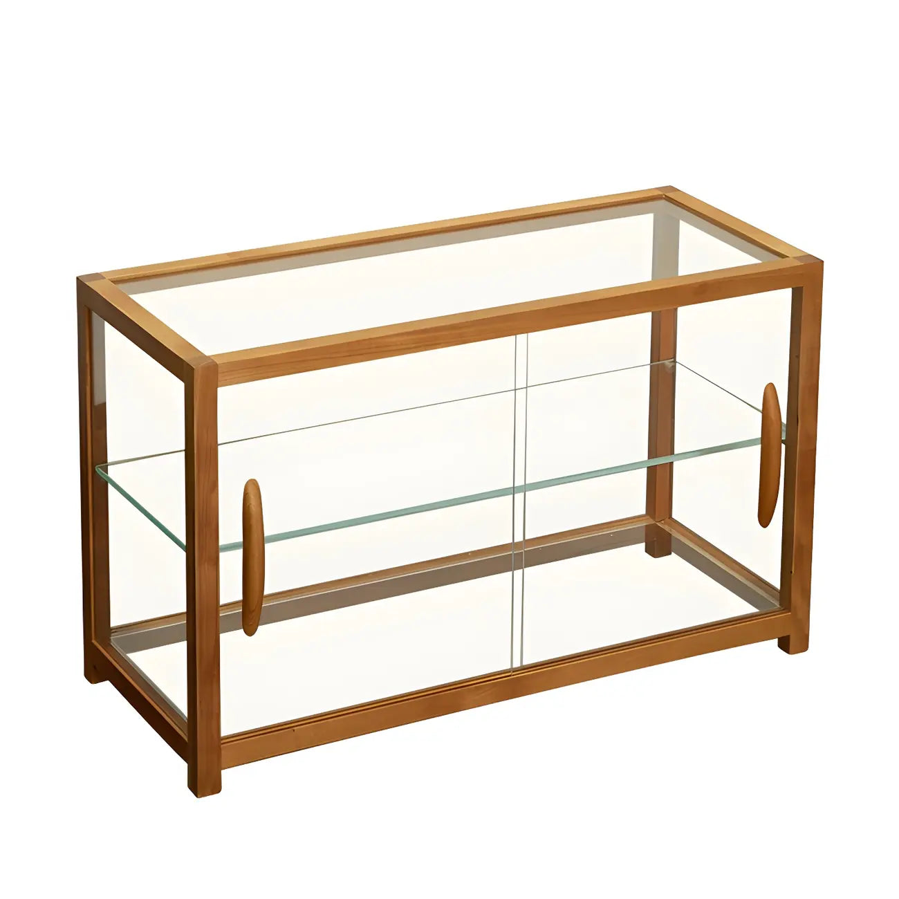 Élégante vitrine de table en bois avec portes coulissantes