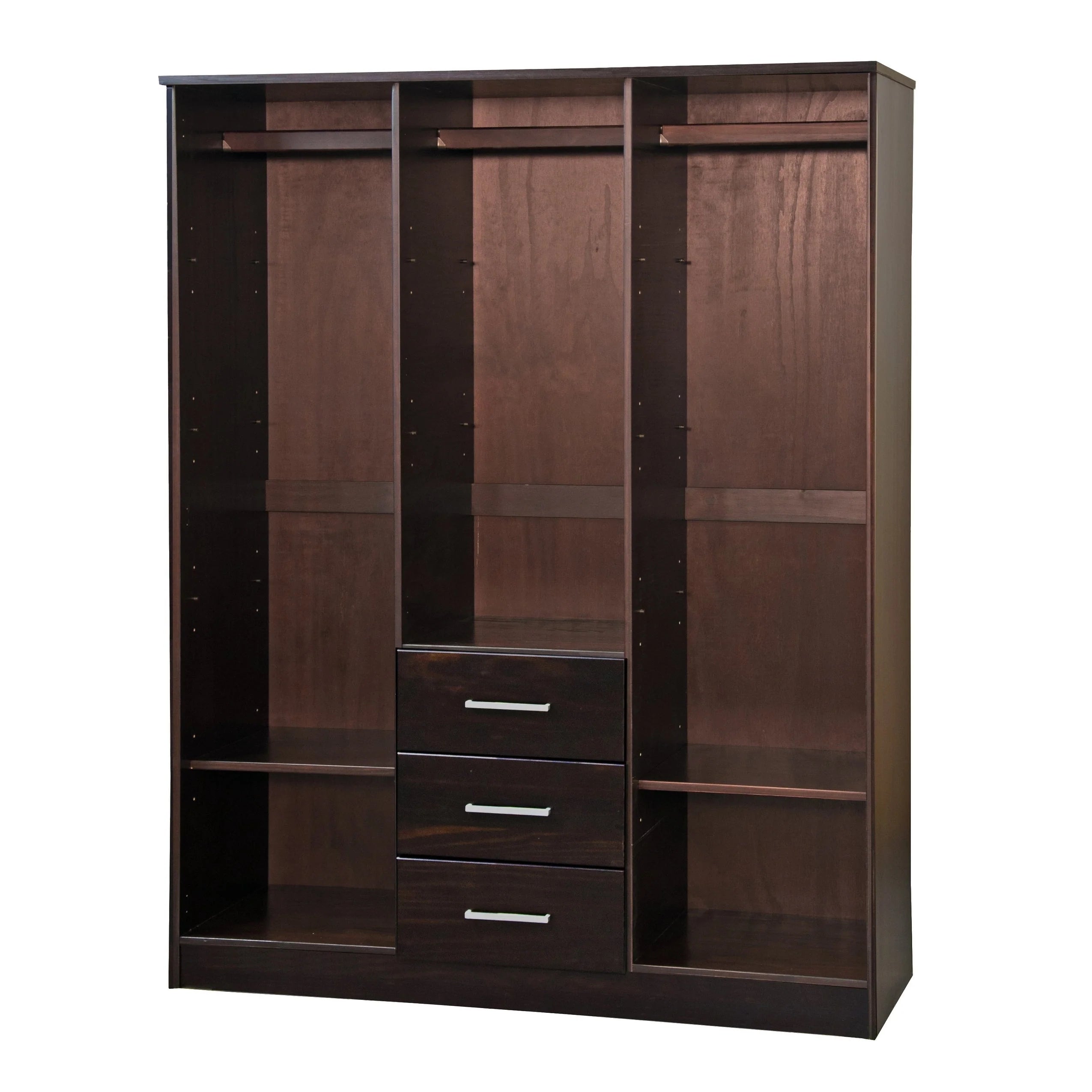 Armoire-penderie Palace Imports Cosmo 3 portes, 100 % bois massif, avec portes en bois massif ou miroir