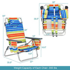 Lot de 4 chaises de plage pliantes de randonnée Costway, 5 positions d'extérieur - Voir détails