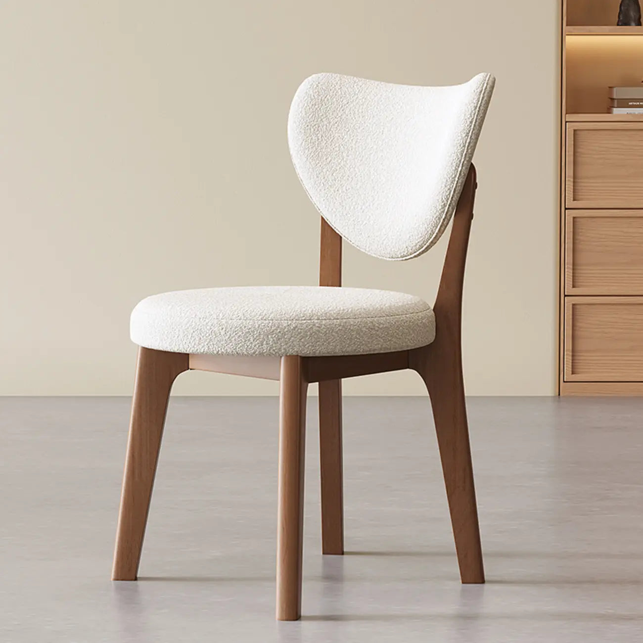 Chaise de salle à manger moderne sans accoudoirs à oreilles en similicuir
