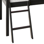 Lit mezzanine bas classique double CraftPorch avec tableau noir, toboggan et échelle