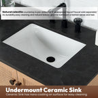 Meuble-lavabo Hervas avec plateau en marbre naturel, sans miroir.