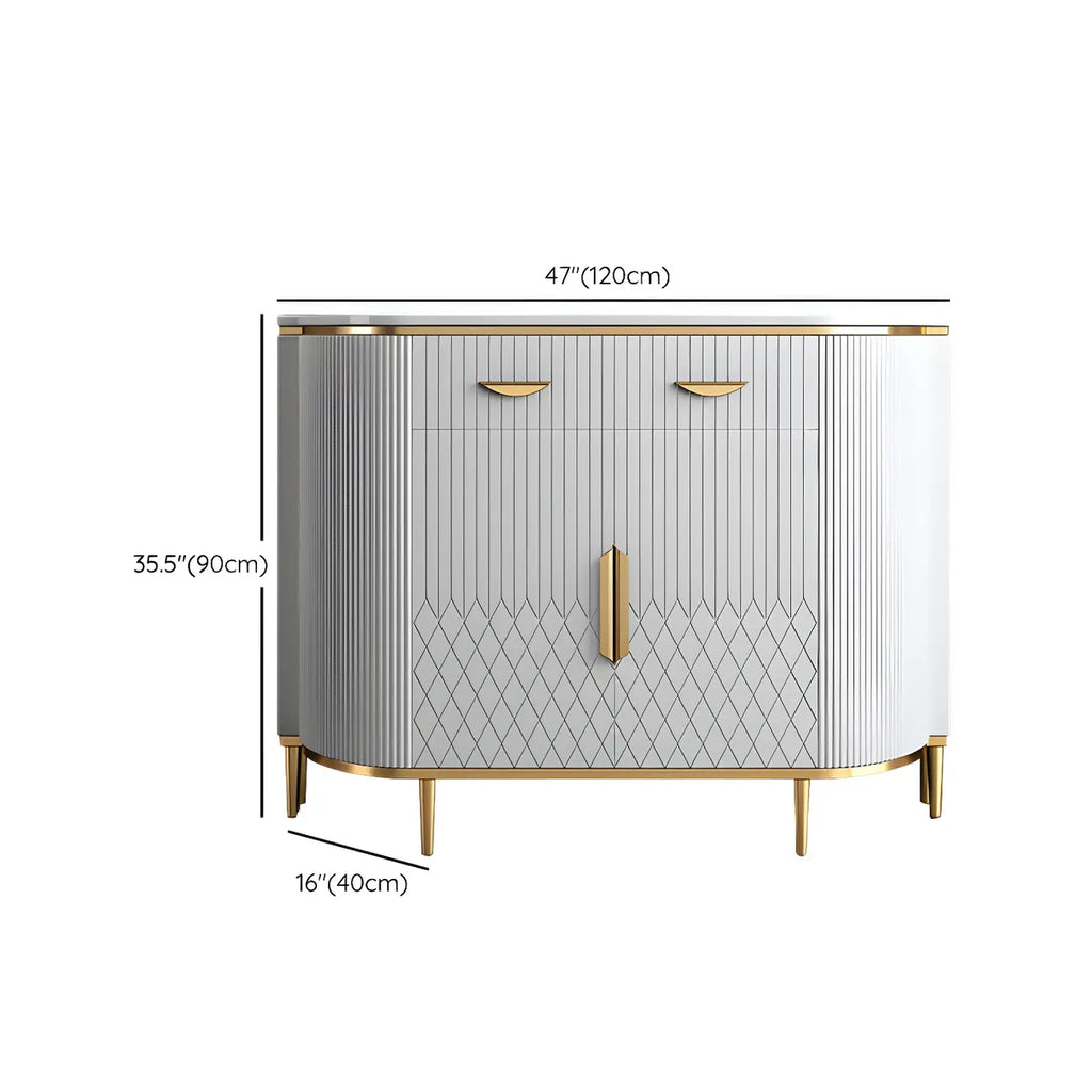 Buffet glamour en marbre gris avec rangement