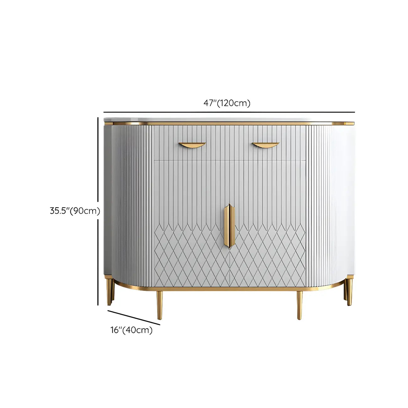 Buffet glamour en marbre gris avec rangement
