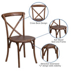 Set tavolo da fattoria pieghevole rustico 8 x 40 con 10 sedie a croce e cuscini
