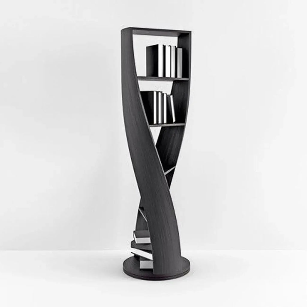 Bibliothèque verticale contemporaine en bois à 5 niveaux en forme de sablier