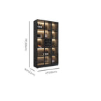 Armoire à vin minimaliste en bois noir avec porte vitrée