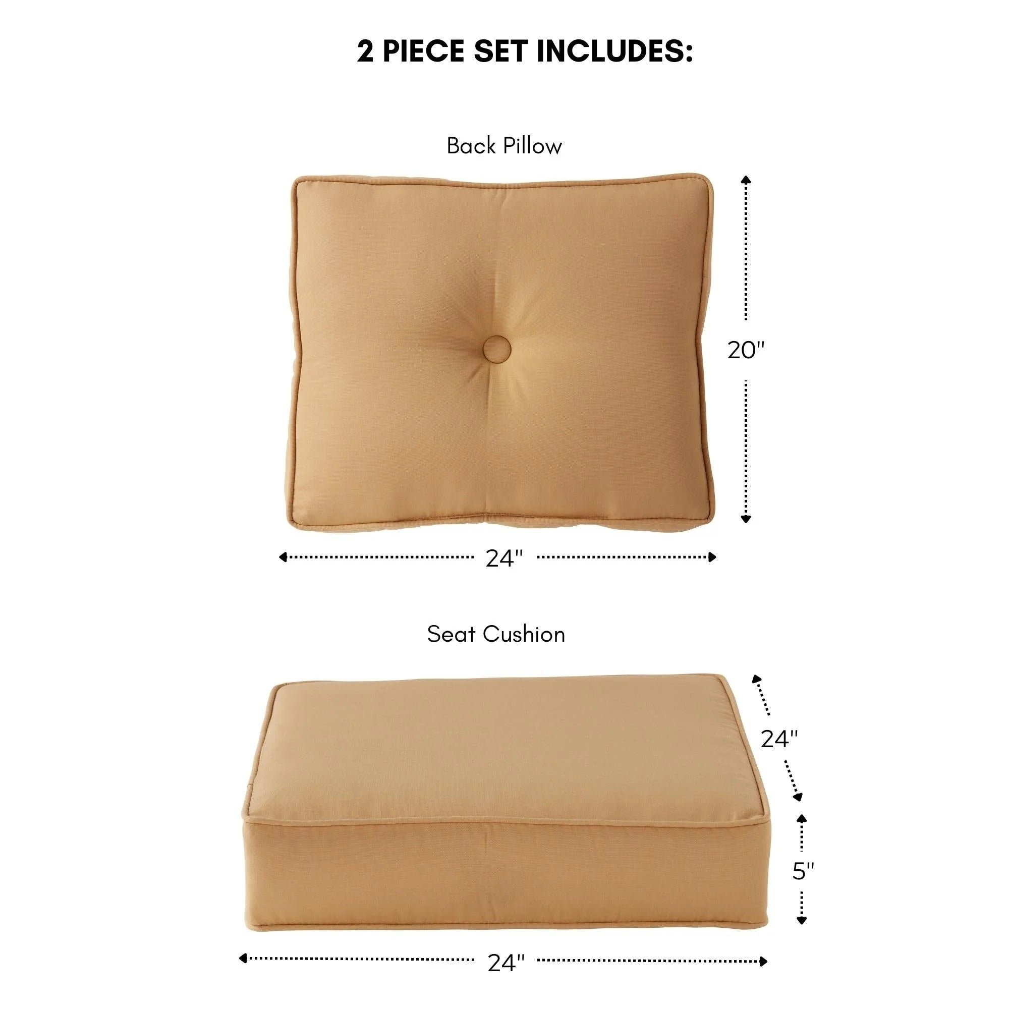 Ensemble de 2 coussins d'extérieur Sunbrella Premium pour siège profond