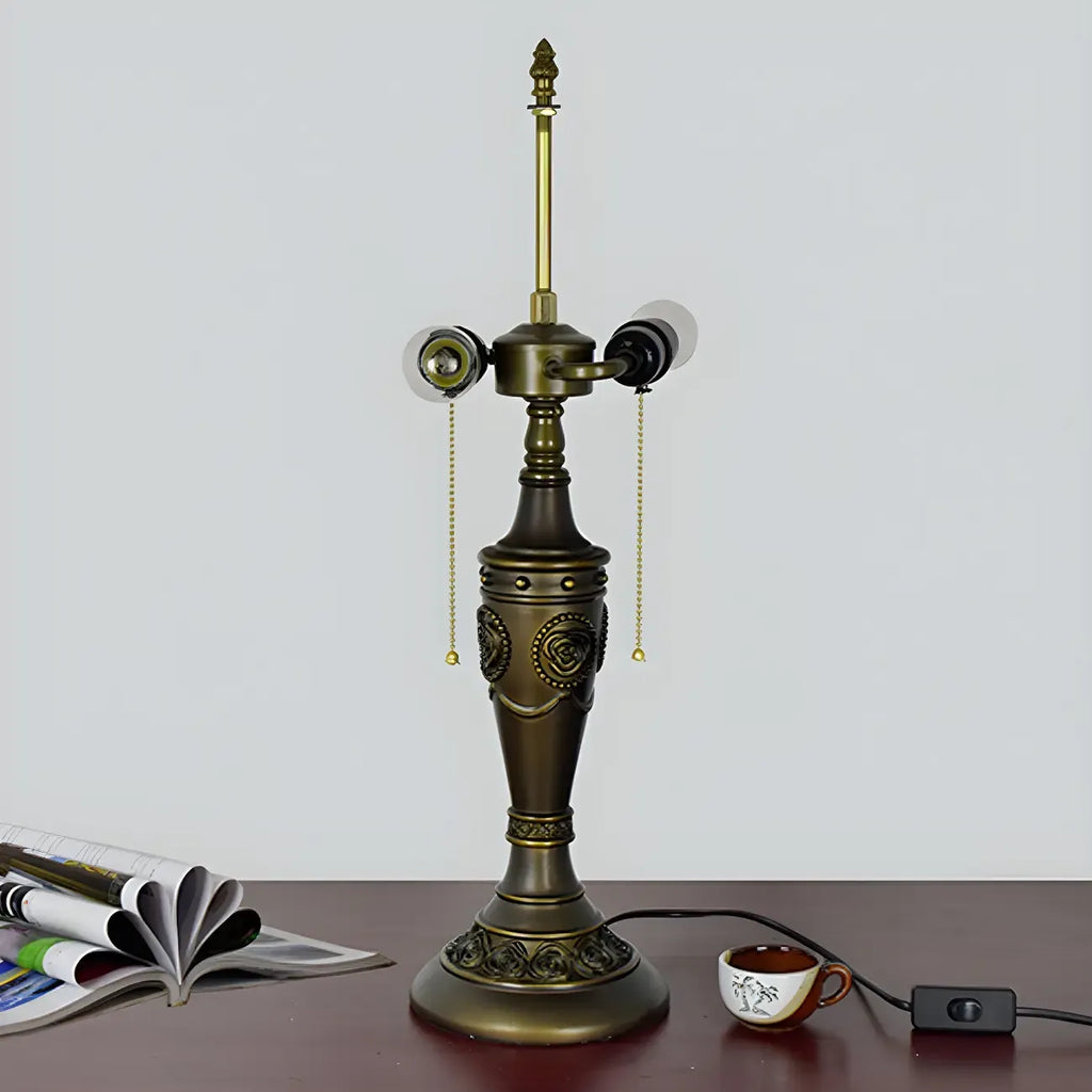 Lampe de table HomeyFad à 2 lumières avec dôme en verre et acier inoxydable de style vintage