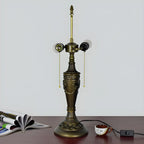 Lampe de table HomeyFad à 2 lumières avec dôme en verre et acier inoxydable de style vintage