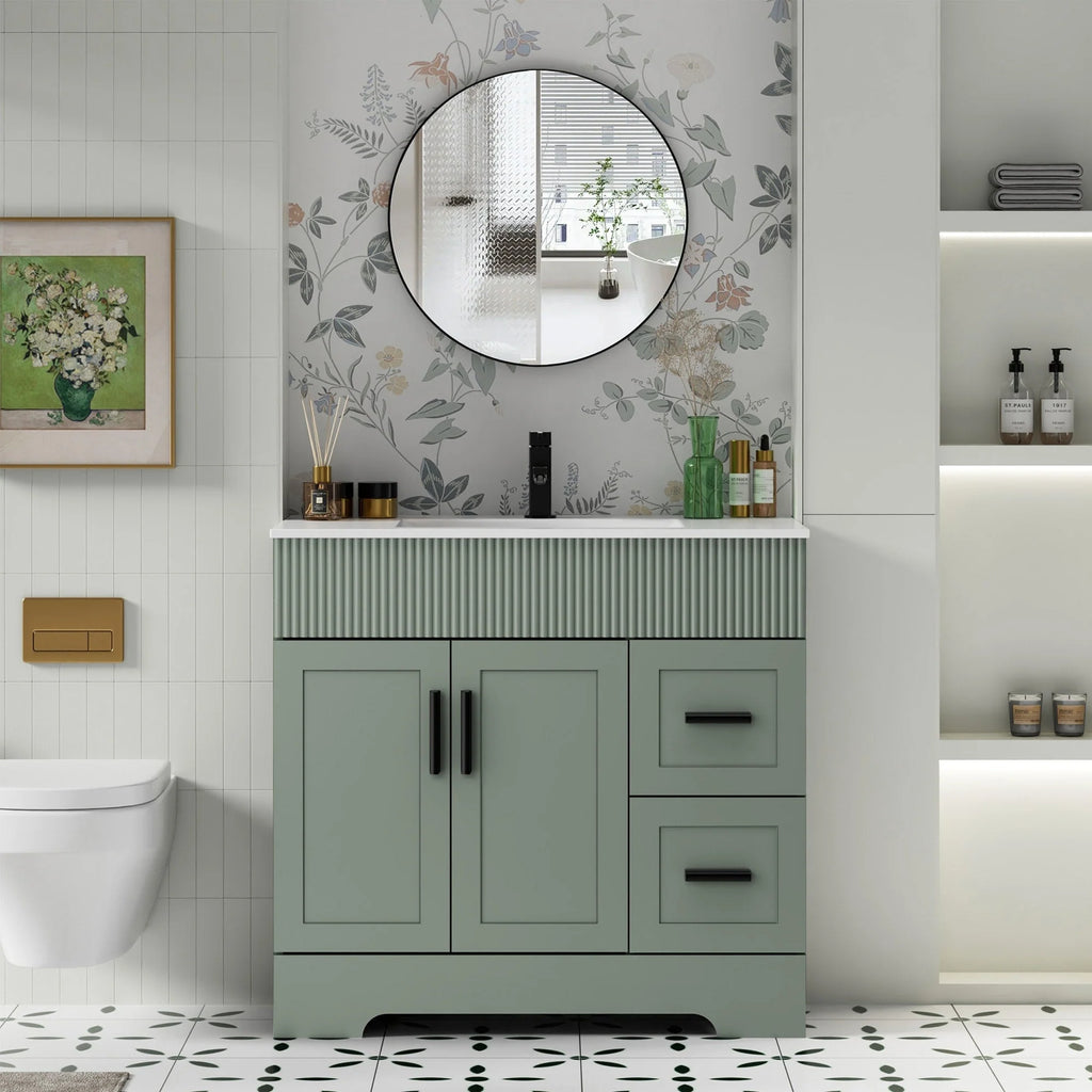 Ensemble meuble-lavabo Wavy Line 30/36/48 avec lavabo et robinet