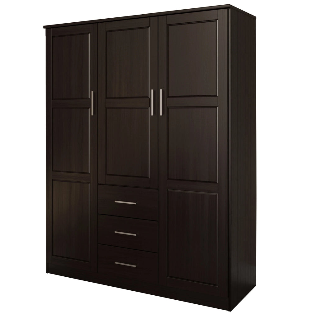 Armoire-penderie Palace Imports Cosmo 3 portes, 100 % bois massif, avec portes en bois massif ou miroir