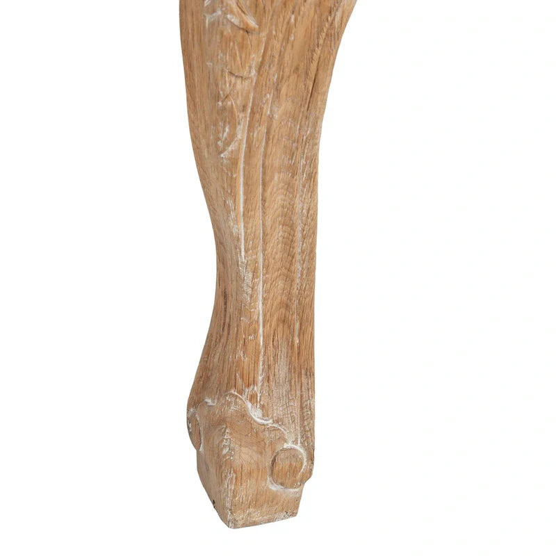 Fauteuil à oreilles Safavieh Couture Kali en chêne et lin naturel - 34 larg. x 34 prof. x 40 haut.