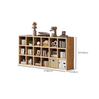 Bibliothèque horizontale moderne en bois à 8 cubes, finition naturelle