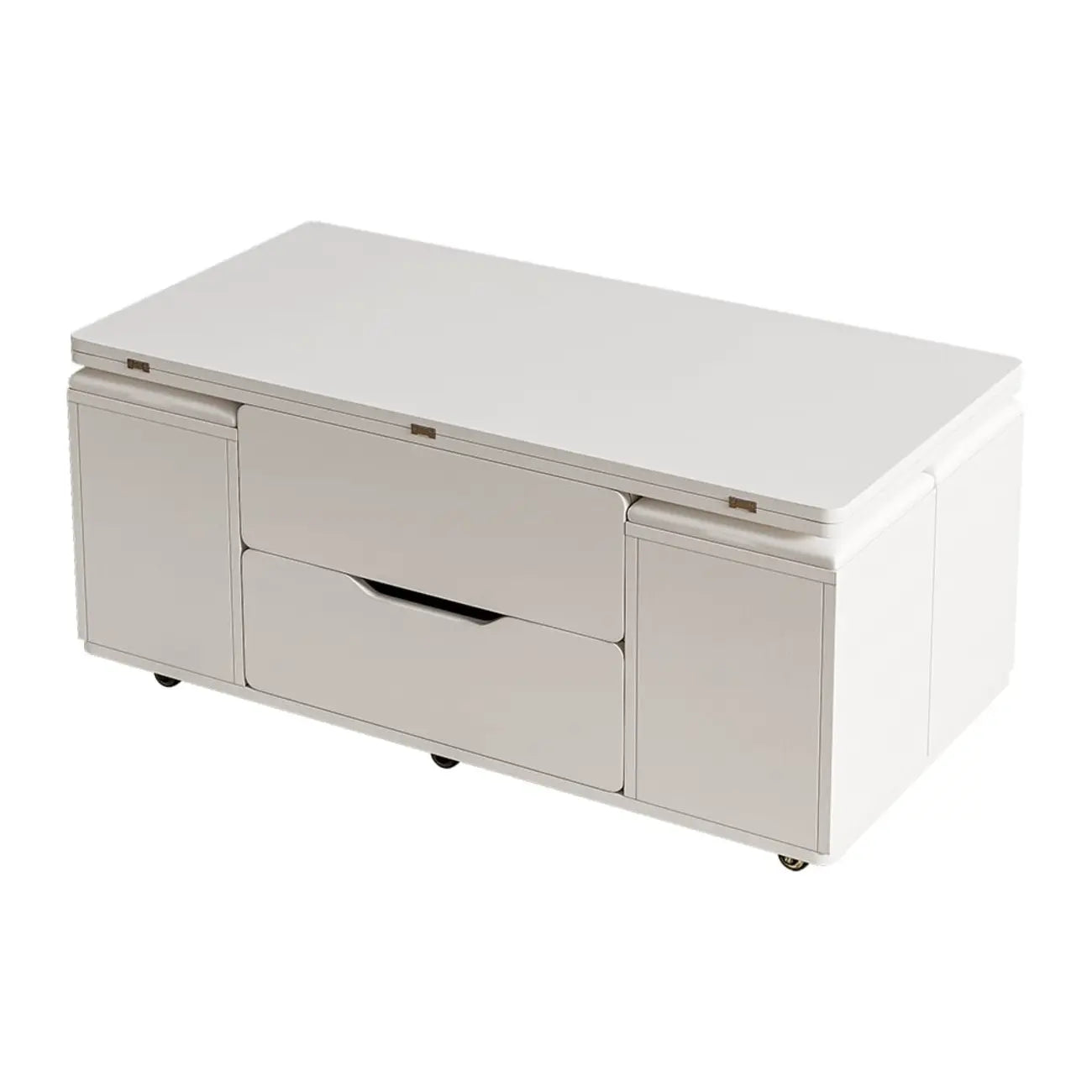 Table basse pliable à plateau relevable avec 4 tabourets et rangement
