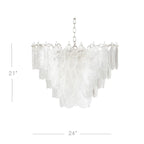 Lustre élégant en cristal et verre en forme de feuille