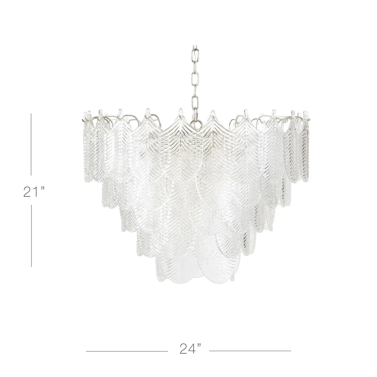Lustre élégant en cristal et verre en forme de feuille
