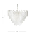 Lustre élégant en cristal et verre en forme de feuille