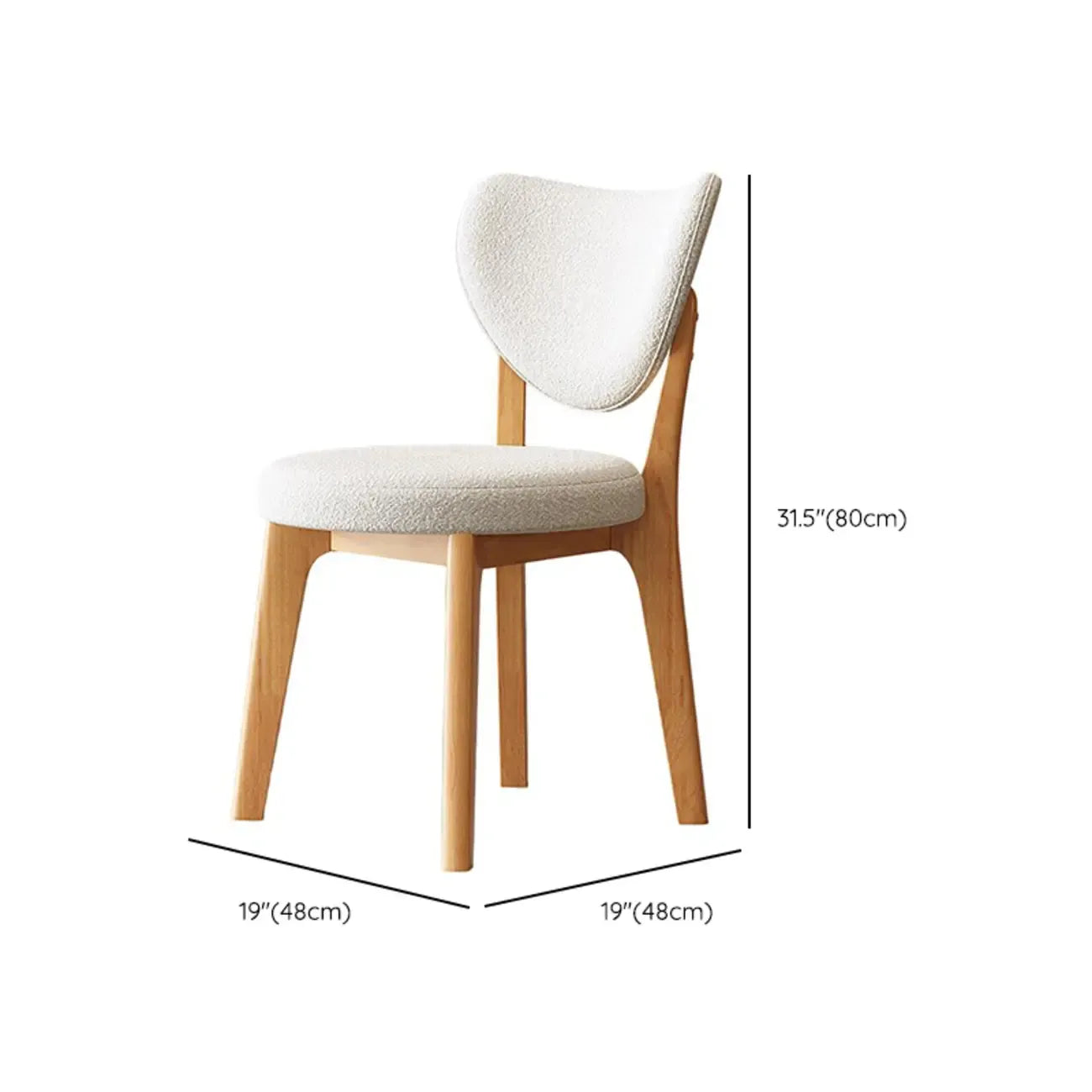 Chaise de salle à manger moderne sans accoudoirs à oreilles en similicuir