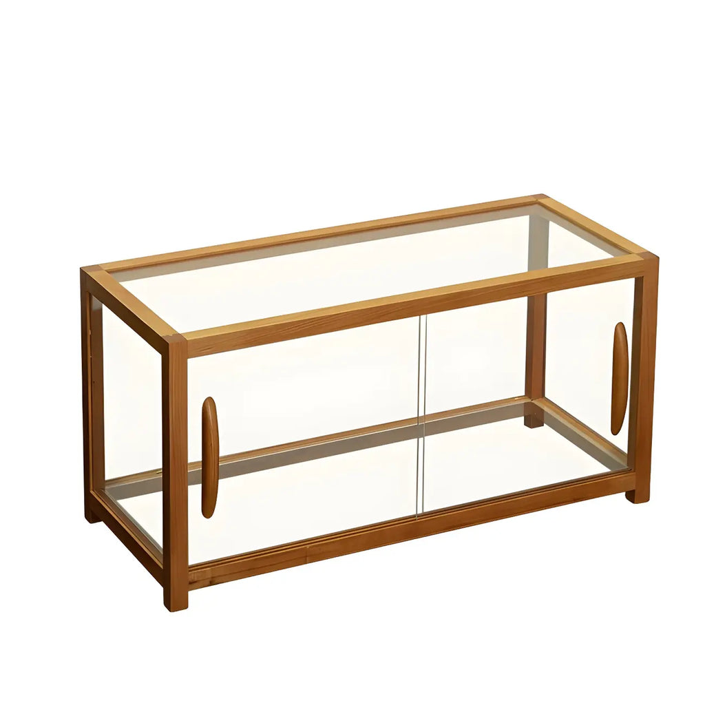 Élégante vitrine de table en bois avec portes coulissantes