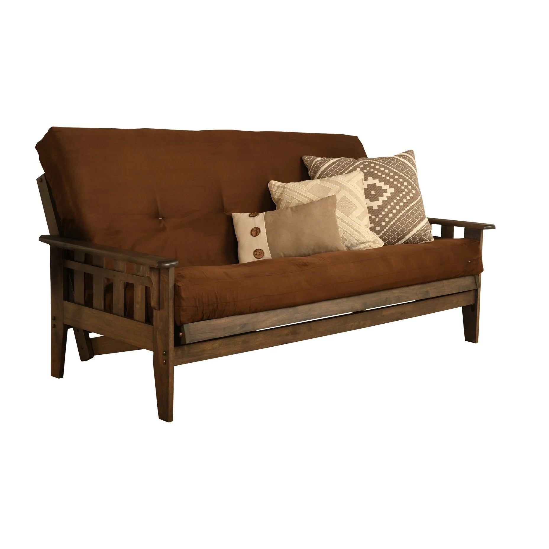 Ensemble futon Somette Tucson pleine grandeur en noyer rustique avec matelas