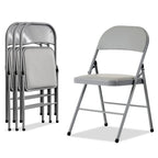 Sedie pieghevoli eleganti in ferro e PVC per convegni e fiere, bianche