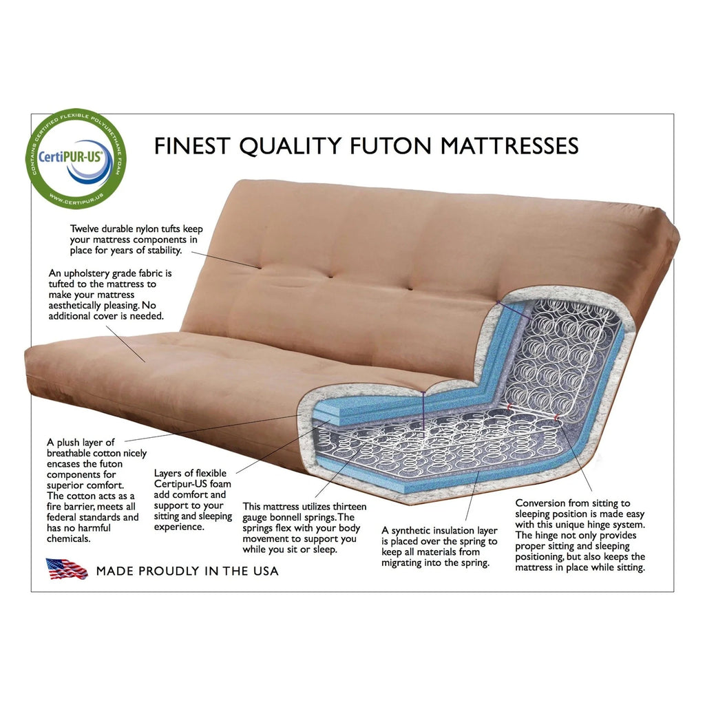 Ensemble futon Somette Tucson pleine grandeur en noyer rustique avec matelas