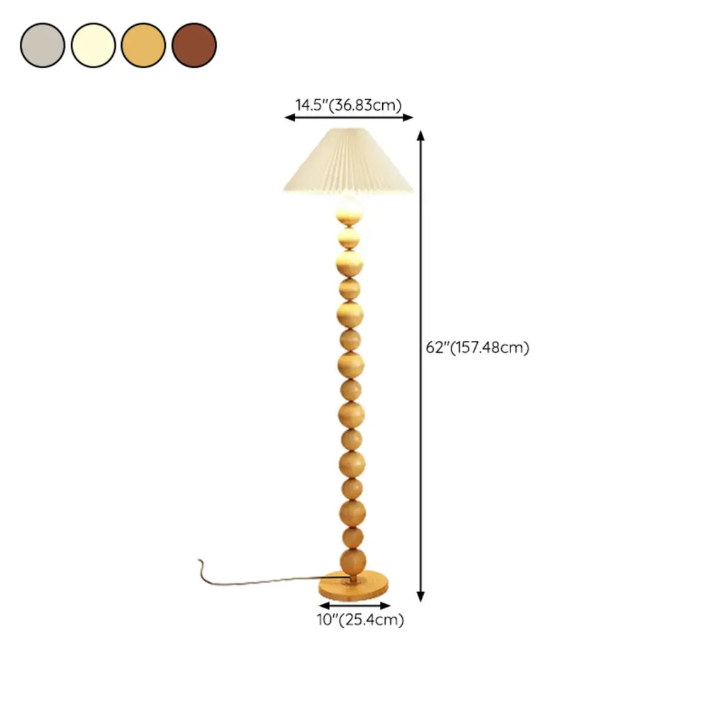 Lampadaire décoratif moderne à boules empilées avec abat-jour en tissu