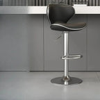 Tabouret de bar pivotant et réglable avec selle rembourrée en cuir